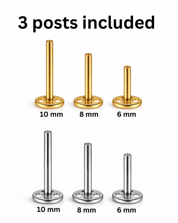 Titanium Labret Butterfly Earring with CZ Marquise Stone