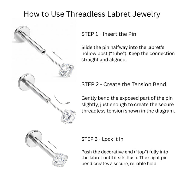 Lotus Titanium f136 with 14k gold plated. Implant-grade HydroBreath™ Labret