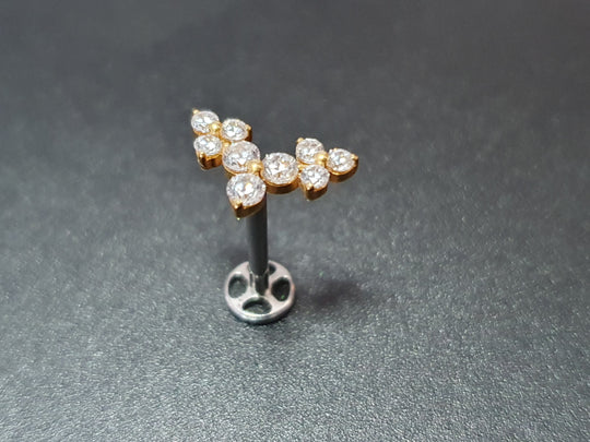 The CZ Gemmed Cluster Flowers. Implant-grade Titanium.HydroBreathe™