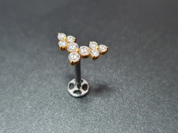 The CZ Gemmed Cluster Flowers. Implant-grade Titanium.HydroBreathe™